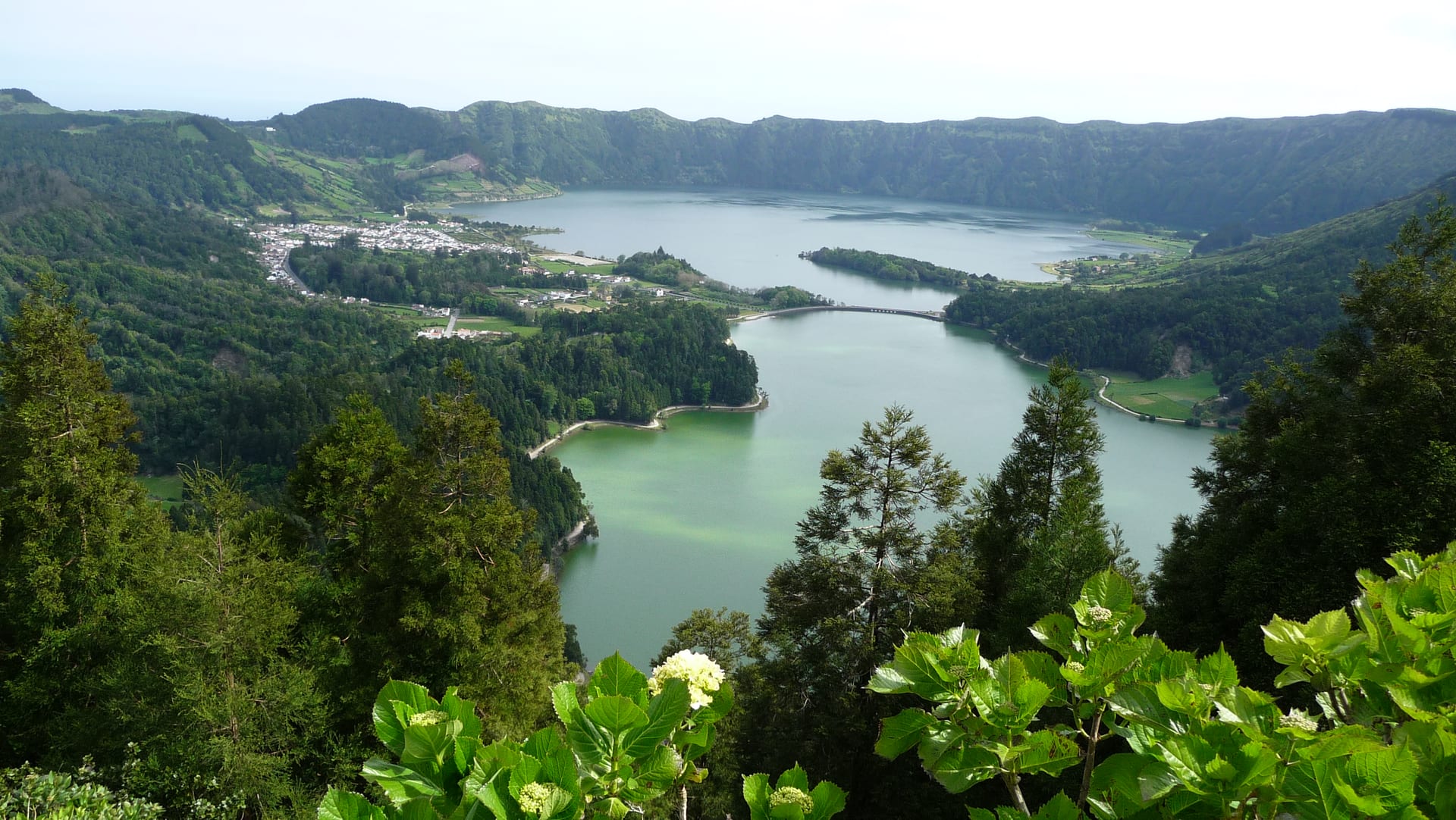 Sete Cidades crater lakes and volcanic landscape of São Miguel in the Azores